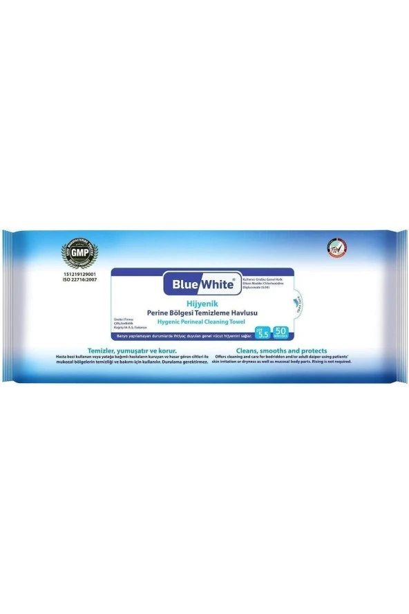 Bluewhite Blue White Perine Temizleme Havlusu 50'li*5
