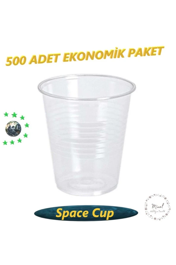 Space Cup Plastik Pet Bardak Otomat Bardağı 180 cc 500 Adet - Resim 2