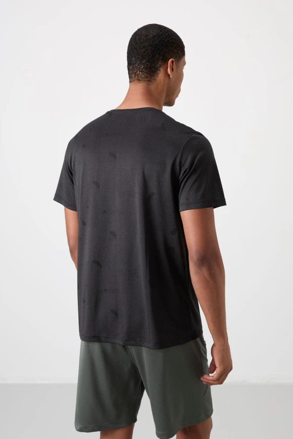 Tommy Life Siyah Polyester Nefes Alan Jakarlı İnce Esnek Standart Fit Erkek Performans T-Shirt - 88397 - 4