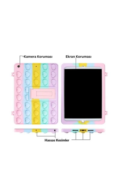 iPad 2022 10.9 İnç  (10.nesil)  Petit Standlı Tablet Silikon Kılıf - Resim 4