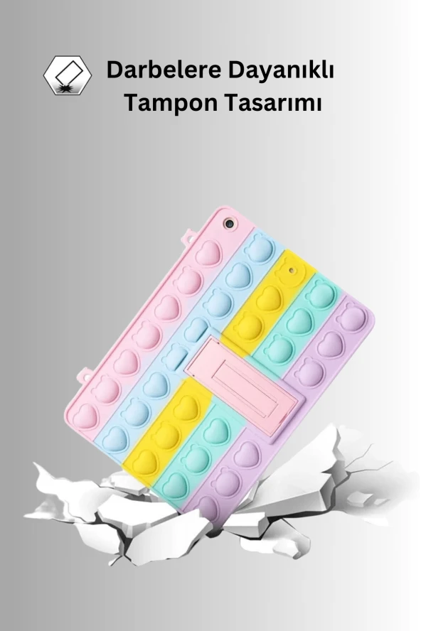 iPad 2022 10.9 İnç  (10.nesil)  Petit Standlı Tablet Silikon Kılıf - Resim 3
