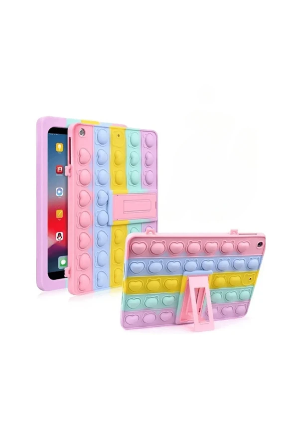 iPad 2022 10.9 İnç  (10.nesil)  Petit Standlı Tablet Silikon Kılıf - Resim 6