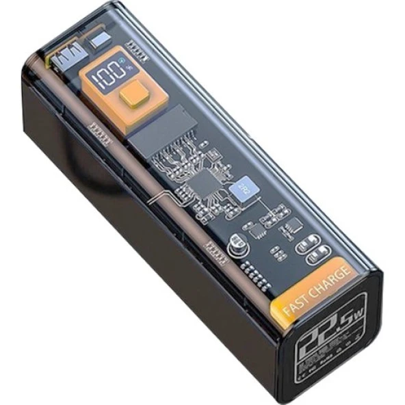 Zhltools 22.5W Pd 30000 Mah Transparan LED Göstergeli Powerbank - Resim 4