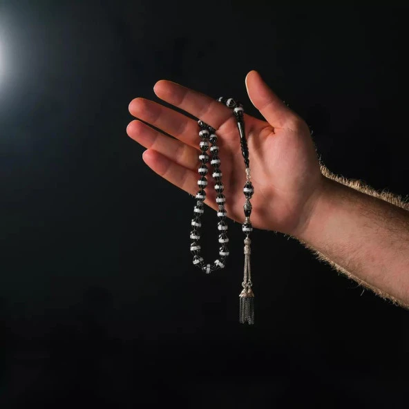 Gümüş İşlemeli Erzurum Oltu Tesbih - Resim 2