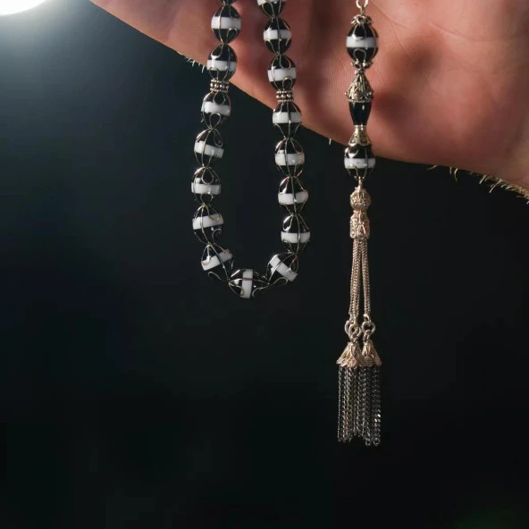 Gümüş İşlemeli Erzurum Oltu Tesbih - Resim 3