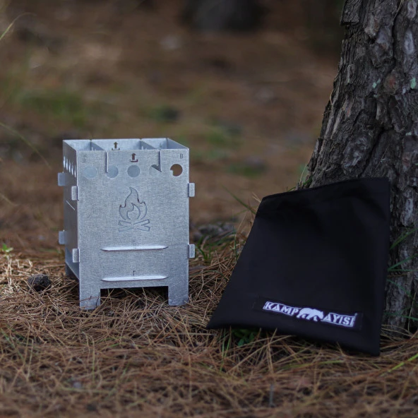 Kamp Ayısı® PyroEco™ Ateş Kutusu: Pratik ve Katlanabilir Çantalı Metal Kamp Ocağı - 2