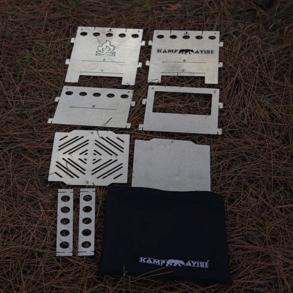 Kamp Ayısı® PyroEco™ Ateş Kutusu: Pratik ve Katlanabilir Çantalı Metal Kamp Ocağı - 3