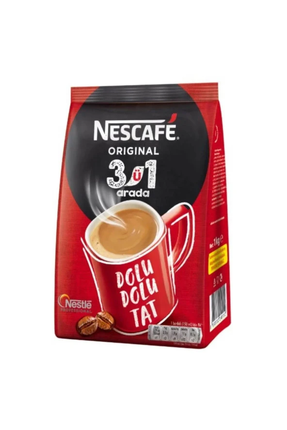 Nescafe 3'ü 1 Arada Kahve 1000 gr 6 Adet
