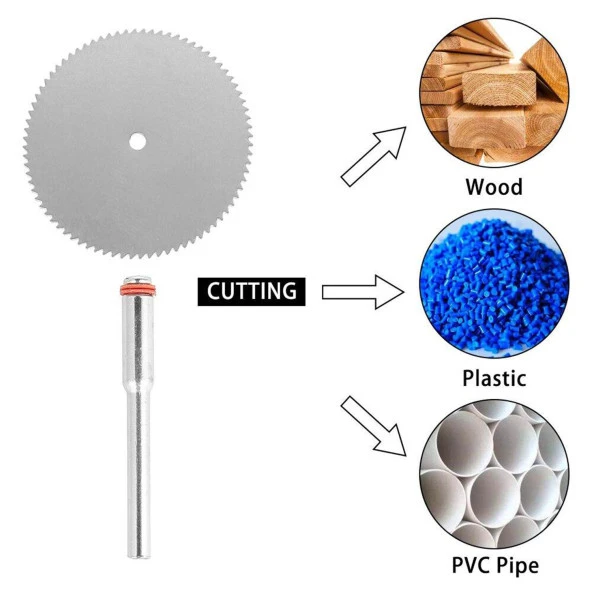 Mini Gravür Dremel Daire Testere Seti Kesme Rötüş Çelik Plastik Ahşap Kesim Hassas Kesi 7 'li Set - 4