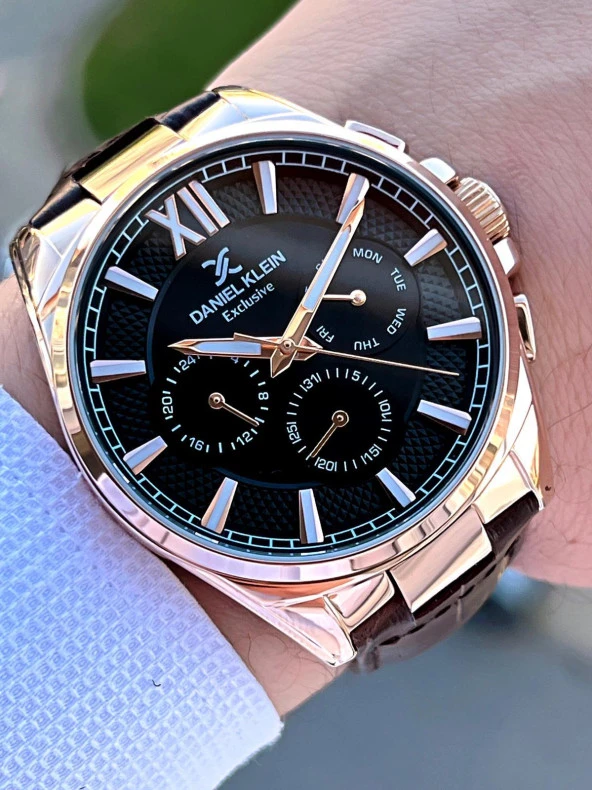 Daniel Klein Deri Kordon 30 Mt Suya Dayanıklı İç Göstergeler Aktif Erkek Kol Saati EDK.1.10650-3 ürün görseli