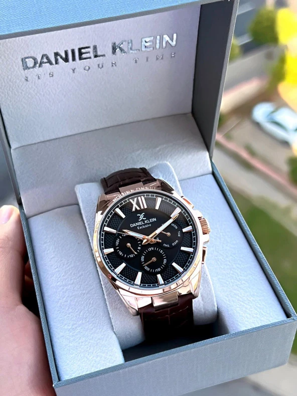 Daniel Klein Deri Kordon 30 Mt Suya Dayanıklı İç Göstergeler Aktif Erkek Kol Saati EDK.1.10650-3 - Resim 6
