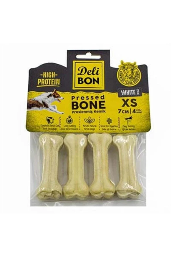 DELİBON PRESSED BONE BEYAZ XS 7 CM 4 ADET