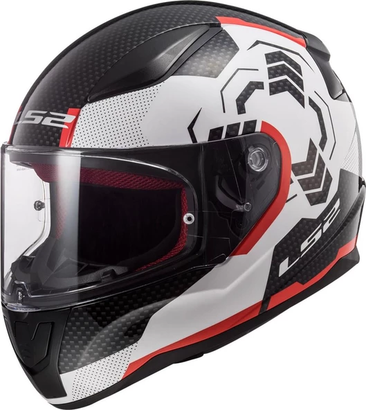 LS2 RAPID GHOST BEYAZ-SİYAH-KIRMIZI KASK - 2