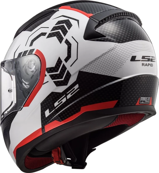 LS2 RAPID GHOST BEYAZ-SİYAH-KIRMIZI KASK - 3