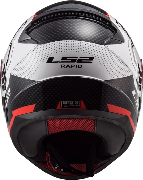 LS2 RAPID GHOST BEYAZ-SİYAH-KIRMIZI KASK - 4