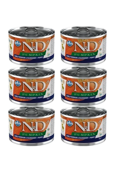 N&D Pumpkin Kuzu ve Yabanmersinli Tahılsız Mini Irk Yavru Köpek Konservesi 140 Gr x 6 Adet