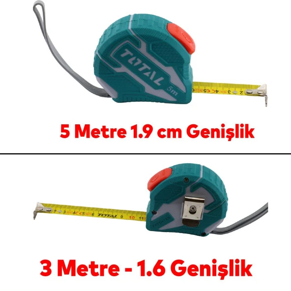 Metre Ve Maket Bıçağı Seti Şerit Metre Halı Kesme Maket Bıçağı Yedek Bıçak 10'lu Total TOS23037E - 3