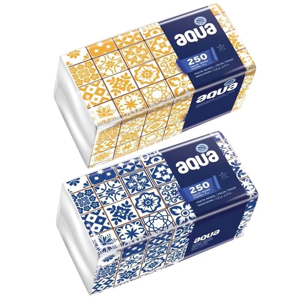 Aqua Pratik Mendil 250 Yaprak Tekli Pk (5 Li Set) - 2