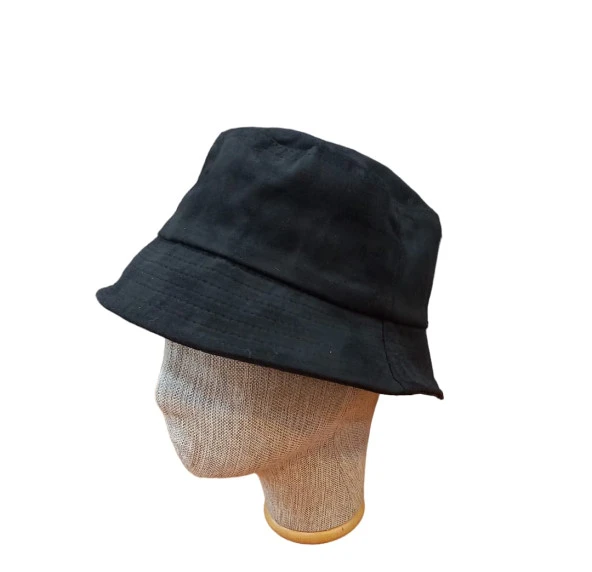 Salarticaret Unısex Kaşe siyah Bucket Kova Şapka