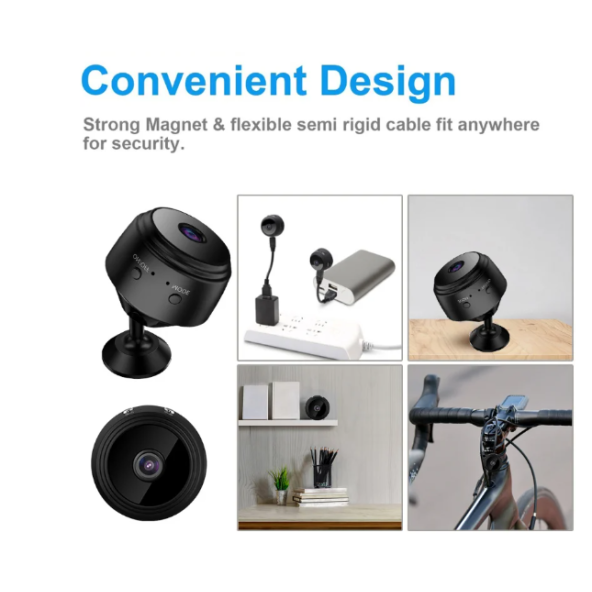 QASUL İç Güvenlik Kamerası, Mini WiFi HD 1080p Kamera Kızılötesi Gece Görüş Yakalı, Hareket Sensörü - 3