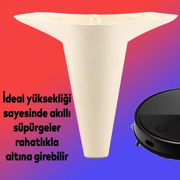 20'li Set Aspen Lüks Mobilya Kanepe Koltuk TV Ünitesi Yükseltici Destek Ayağı Ayakları 15 cm Krem - 5