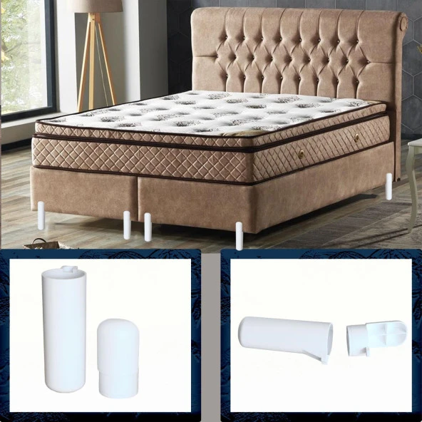 Mobilya Yükseltici Sehpa Kanepe TV Ünitesi Koltuk Ayağı Baza Ayakları Kapsül Mat Beyaz 18 cm - Resim 2