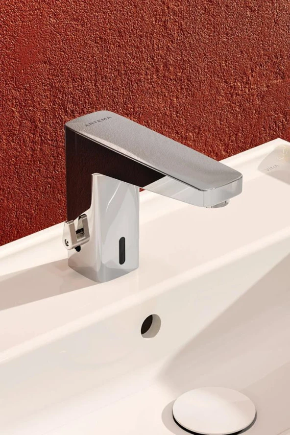 Artema Root Square Temassız Çift Su Girişli Elektrikli Lavabo Bataryası A47128 - 2