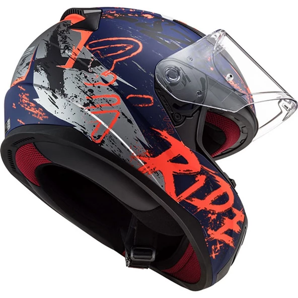 LS2 RAPID NAUGHTY MAT MAVİ-TURUNCU KASK - 3
