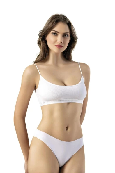 Kota Kadın Pedli İp Askılı Büstiyer 6429 - Resim 4