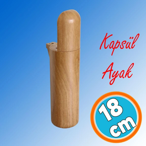 Mobilya Kanepe TV Ünitesi Koltuk Ayağı Baza Ayakları Ahşap Ceviz Desenli 18 cm ürün görseli