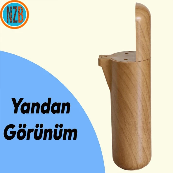 Mobilya Kanepe TV Ünitesi Koltuk Ayağı Baza Ayakları Ahşap Ceviz Desenli 18 cm - Resim 8