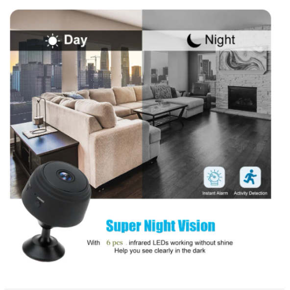 QASUL Mini Güvenlik Kamerası, 1080P HD WiFi Kablosuz Ev Güvenlik Kamerası, Gece Görüşü - 4