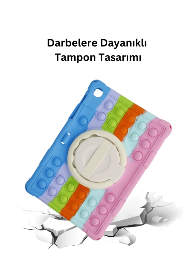 Qpen Samsung Galaxy Tab A9 8.7 İnç Uyumlu Patpat  Standlı Tablet Silikon - Resim 3
