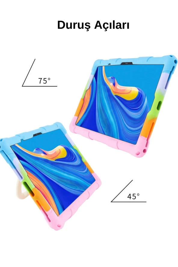 Qpen Samsung Galaxy Tab A9 8.7 İnç Uyumlu Patpat  Standlı Tablet Silikon - Resim 4