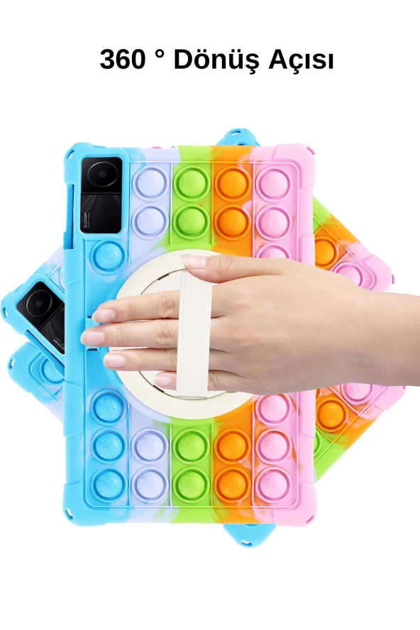 Qpen Samsung Galaxy Tab A9 8.7 İnç Uyumlu Patpat  Standlı Tablet Silikon - Resim 6