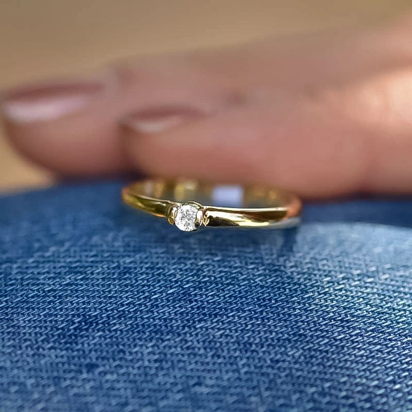 0.16ct TekTaş Pırlanta Yüzük-14k