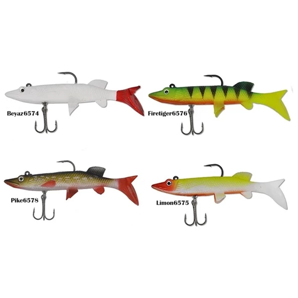 Powerex Realistic Pike Turna Silikon Yapay Yem Kendinden Zokalı 10cm. 18gr.