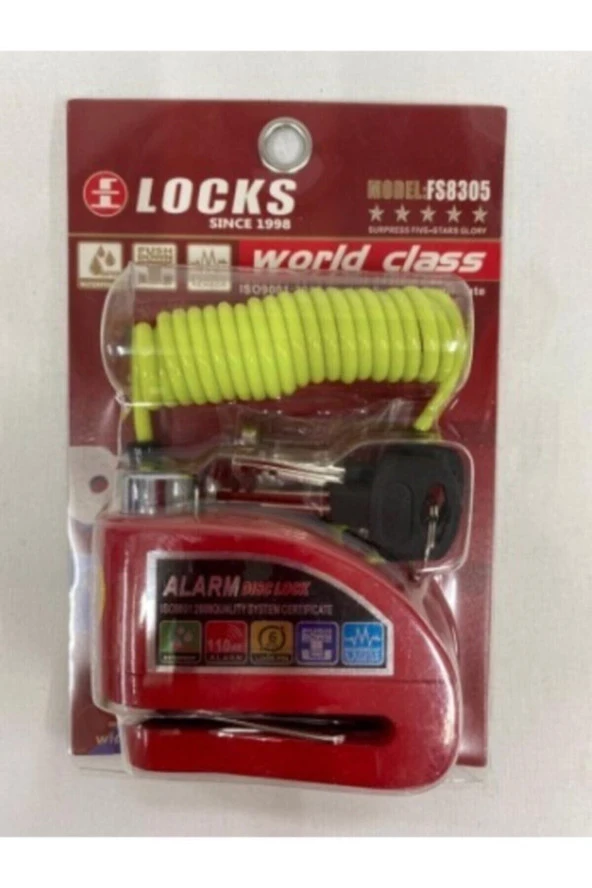 World Class Locks 110 Db Renkli Alarmlı Disk Kilidi