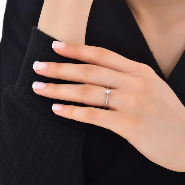0.23ct Pırlanta Tektaş Yüzük-18k - Resim 2