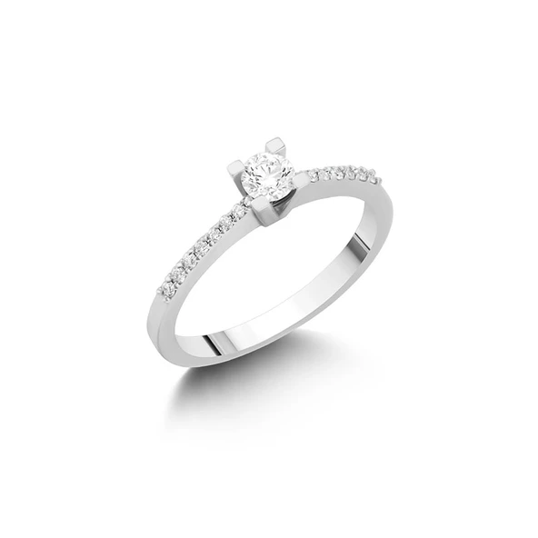 0.21ct Pırlanta Tektaş Yüzük - 18K