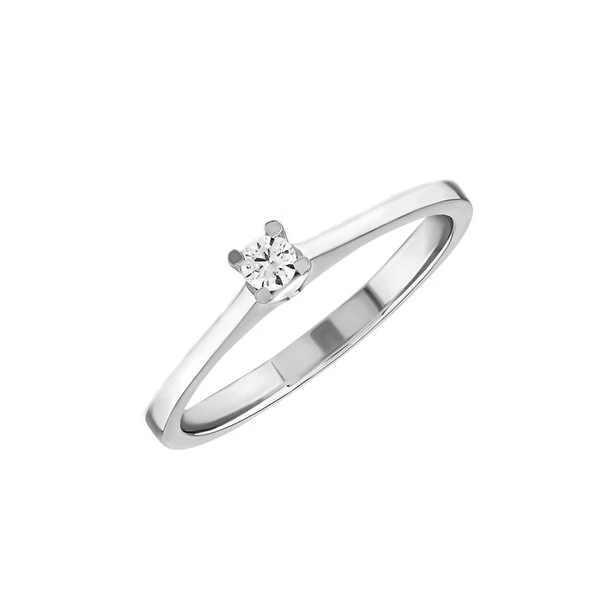 0,10Ct Pırlanta Tektaş Yüzük - 18K