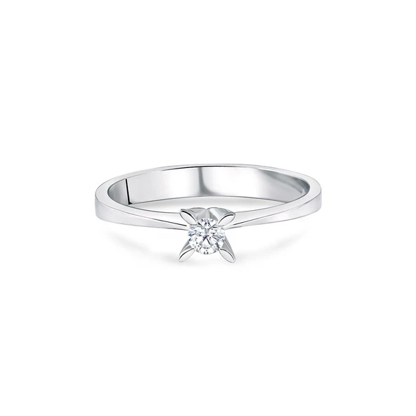 0.10ct Tektaş Pırlanta Yüzük-14K - Resim 2