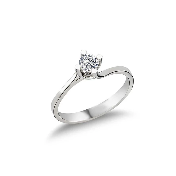 0,23Ct Pırlanta Tektaş Yüzük - 18K - 1