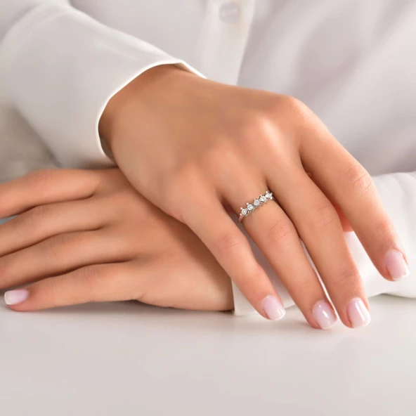 0,44ct Pırlanta Beştaş Yüzük-14k - Resim 2