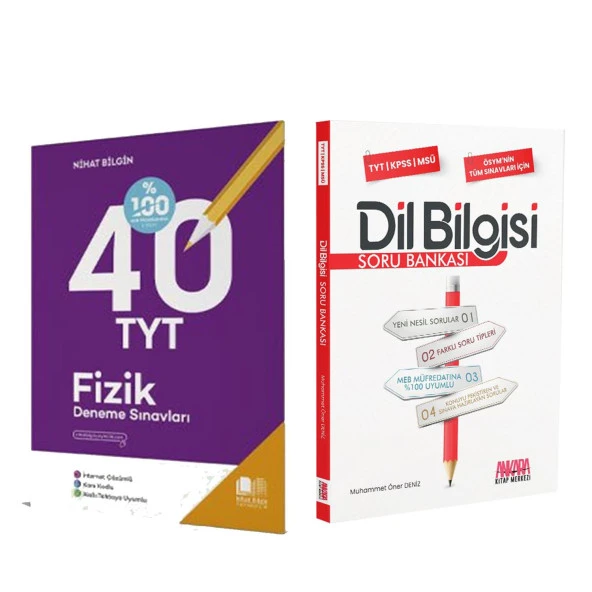 Nihat Bilgin TYT Fizik Deneme ve AKM Dil Bilgisi Soru Bankası Kitabı