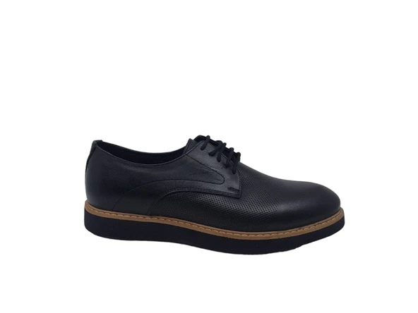 Modesa 250 Erkek Siyah Bağcıklı Hakiki Deri Casual Ayakkabı ürün görseli 1