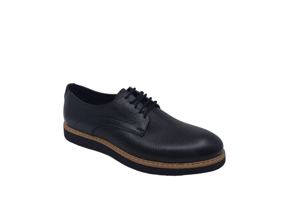 Modesa 250 Erkek Siyah Bağcıklı Hakiki Deri Casual Ayakkabı - Resim 4
