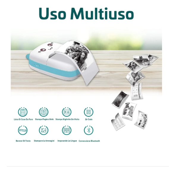 QASUL Akıllı Telefon Bluetooth için Mobil Fotoğraf Yazıcısı,  Android ve iOS Sistemi ile Uyumlu - 3