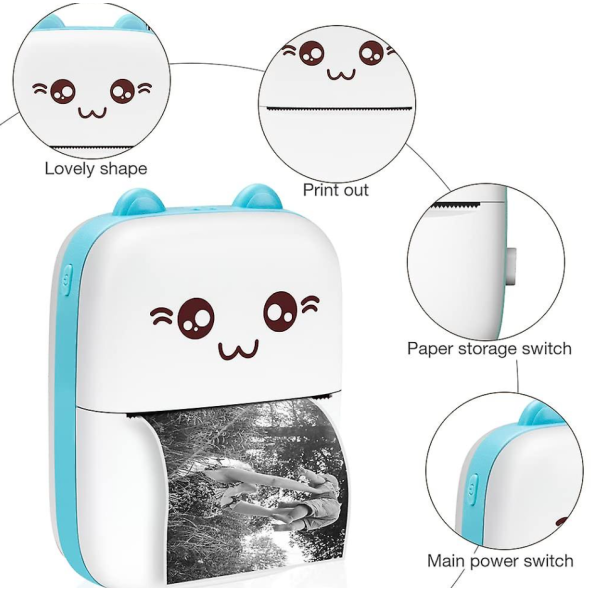 QASUL Akıllı Telefon Bluetooth için Mobil Fotoğraf Yazıcısı,  Android ve iOS Sistemi ile Uyumlu - 4