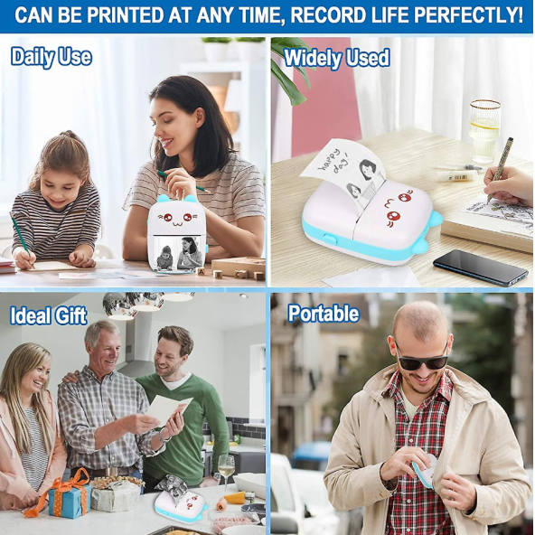 QASUL Akıllı Telefon Bluetooth için Mobil Fotoğraf Yazıcısı,  Android ve iOS Sistemi ile Uyumlu - 6